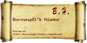Borovnyák Hiador névjegykártya